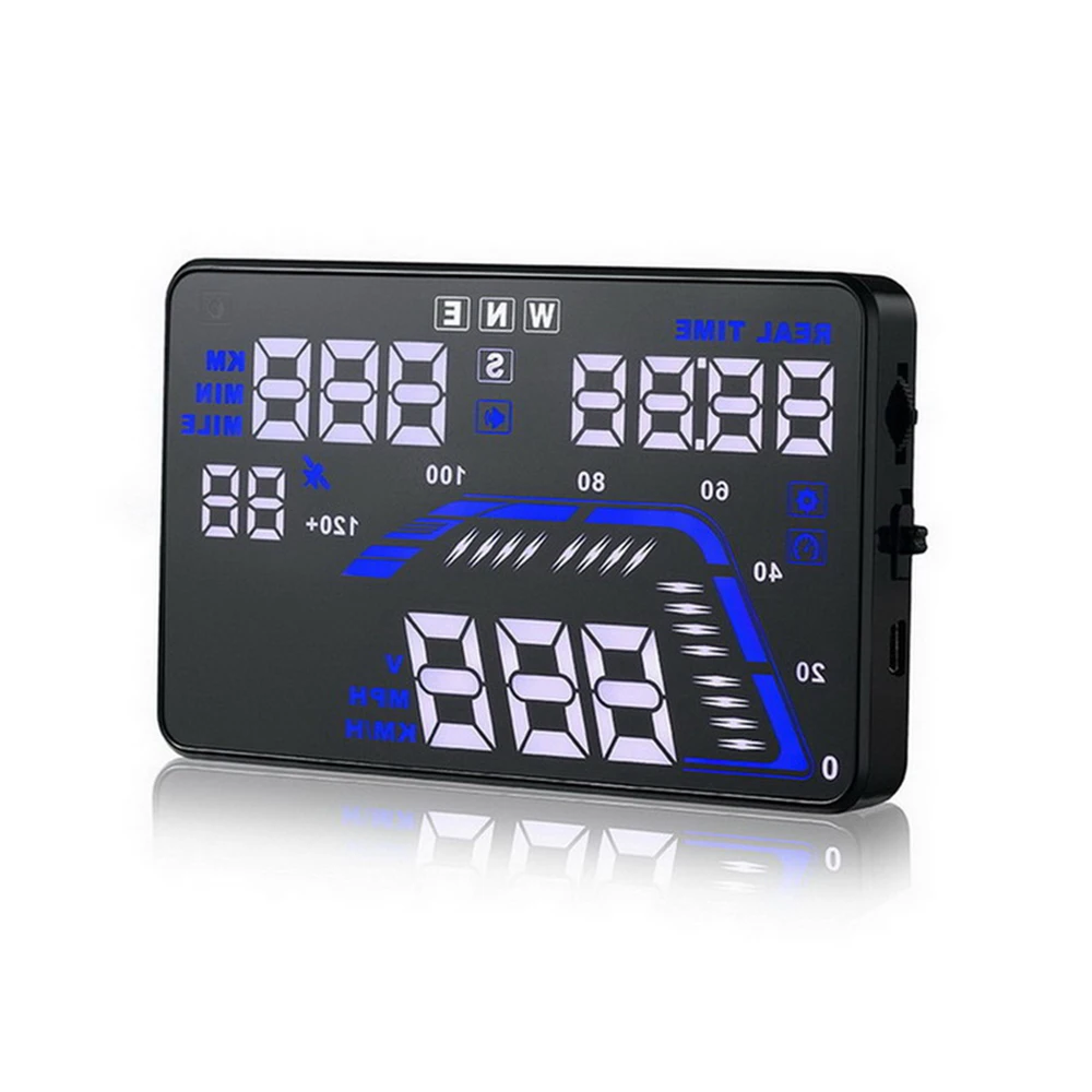 Carro hud display multi cor hud gps pára-brisa projetor universal novo q7 5.5 "medidores de velocidade painel aviso sobrevelocidade