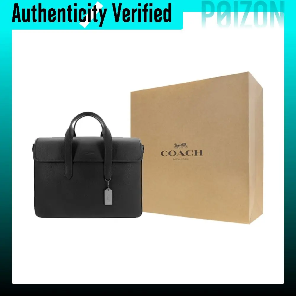 COACH Sullivan Cow Leather Portable One Shoulder Crossbody Briefcase Large Men's Black C9875-QBBK