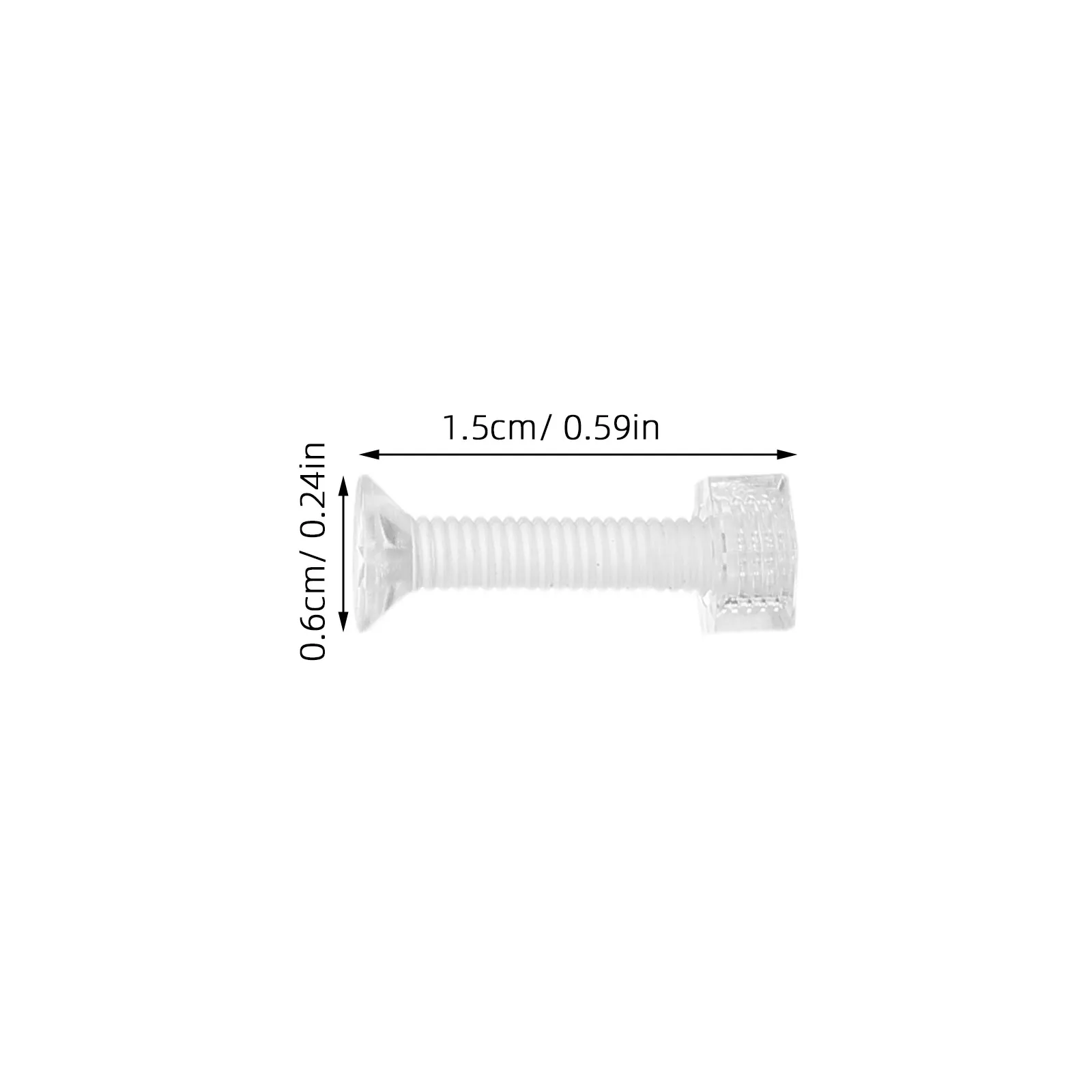 100Sets Transparent Acrylic Countersunk Screw with Nut M3x15 Lightweight Clear Thread Fasteners for Seethrough Displays Flush