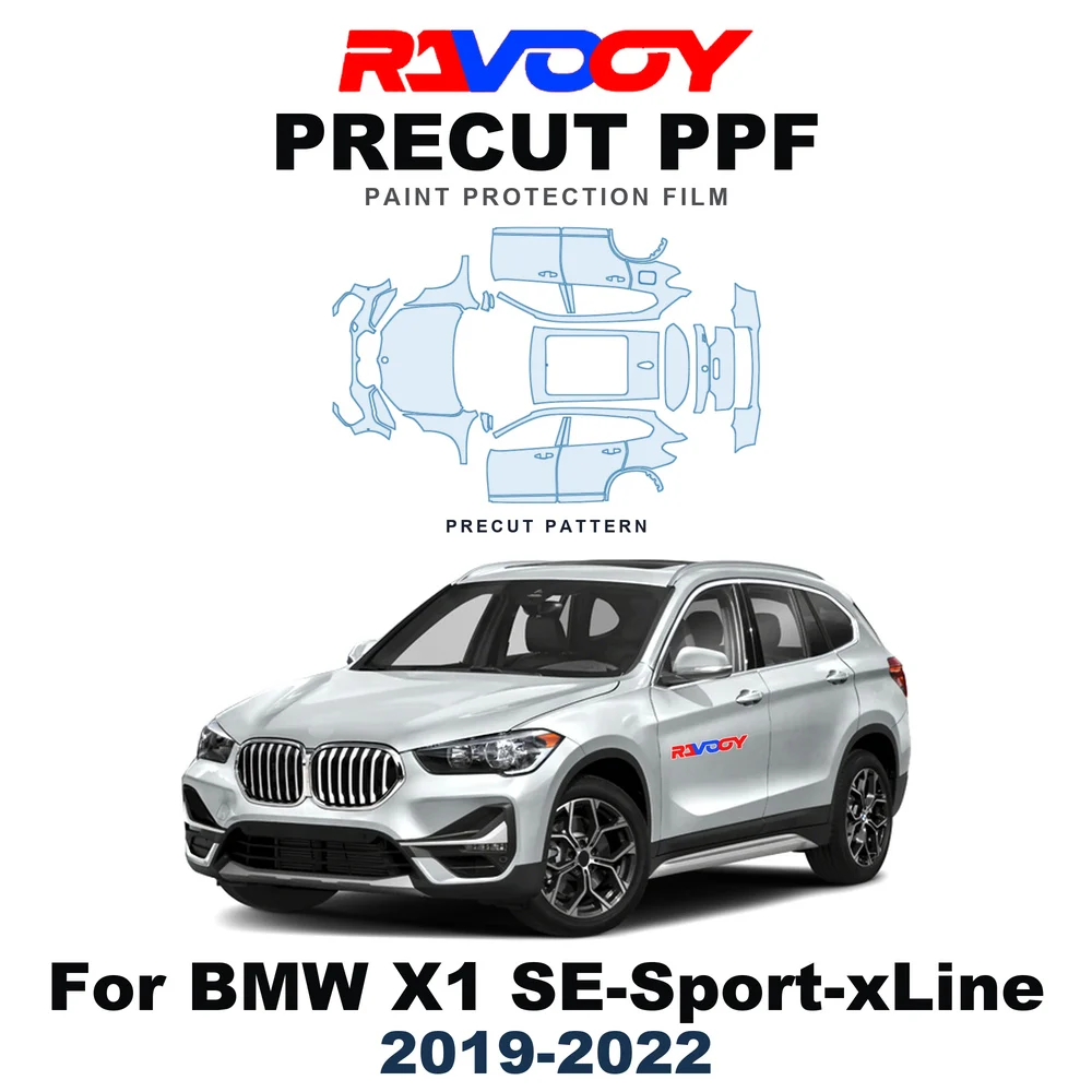 Precut PPF For BMW X1 SE-Sport-xLine 2019-2022 8.5mil TPU Paint Protection Film Hood Bonnet Bumper Headlight Self-Healing Roof