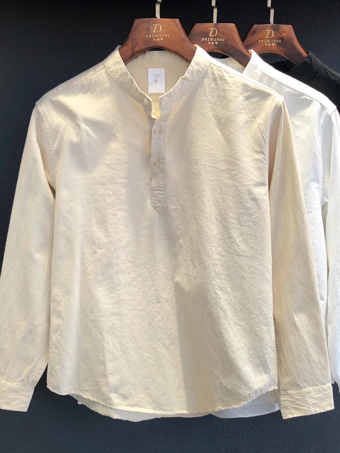 

Faionable Long Sve, мужской базовый слой с воротником Генри, универсальный простой дышащий слинг высокого класса, модный осенний новый Ar...