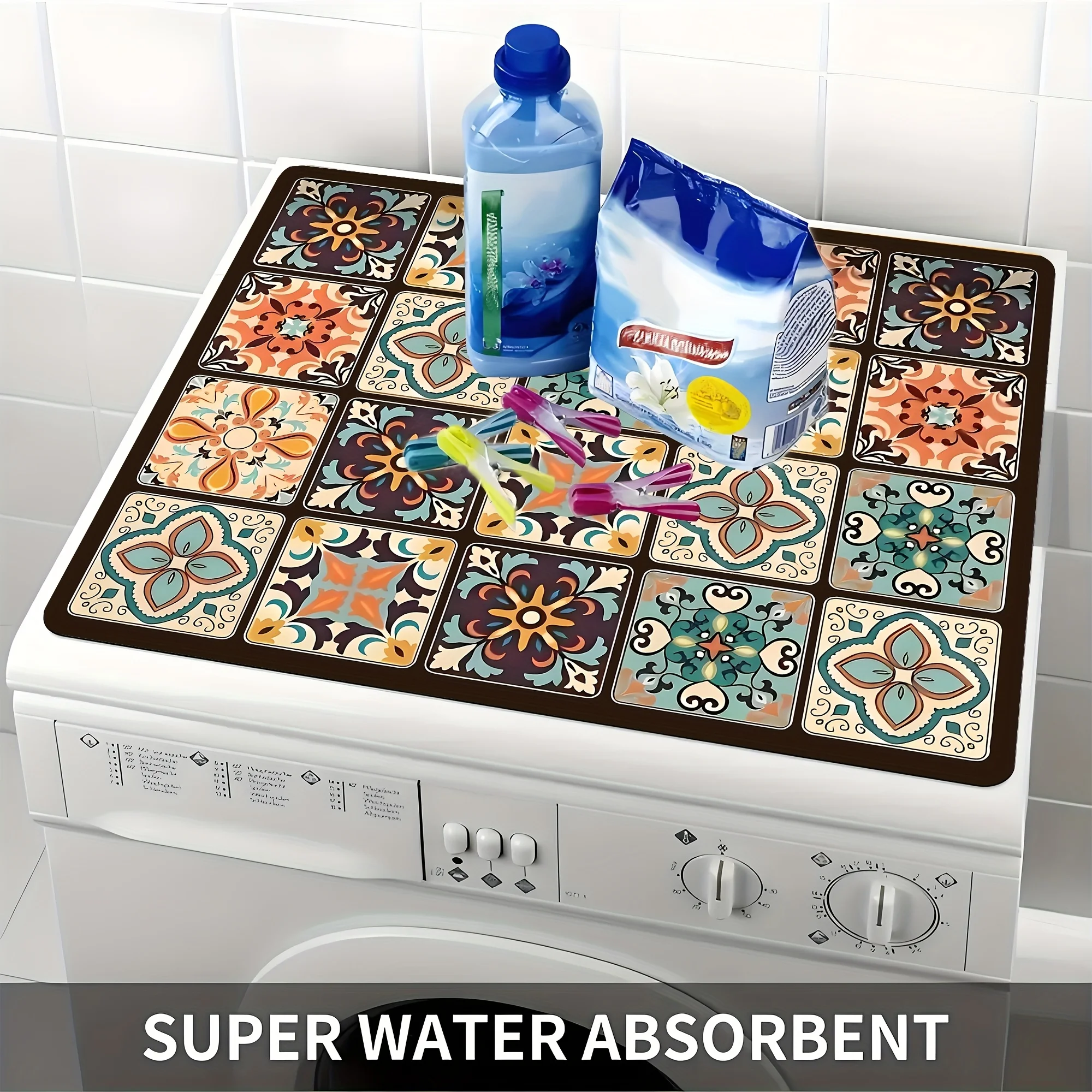 

1pc Large Vintage Checkered Washing Cover - Easy Installation, Laundry Room & Kitchen Decor, Laundry Room Decor, Kitchen Decor