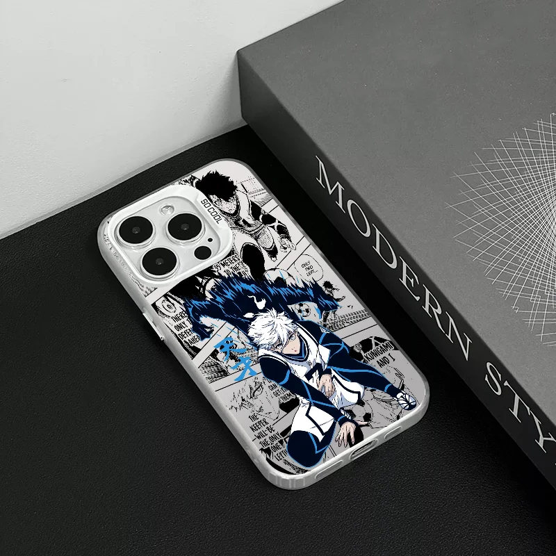 B-BLUE LOCKS S-Seishiro Nagi Phone Case IMD Color Silver Shell For IPhone 16 15 14 13 12 Pro Max Plus