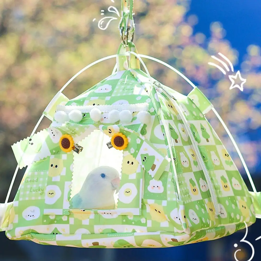 

Durable Triangular Bird Nest Hanging Cage Breathable Stable Hanging Tent Portable Rainproof Bird Hammock Houses Parrot Outgoing