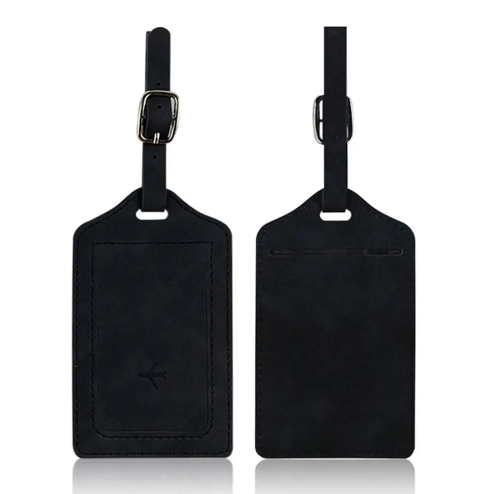 Portable Leather Luggage Tag Travel Suitcase Name Address ID Baggage Label Address Holder Boarding Tags Travel Accessories