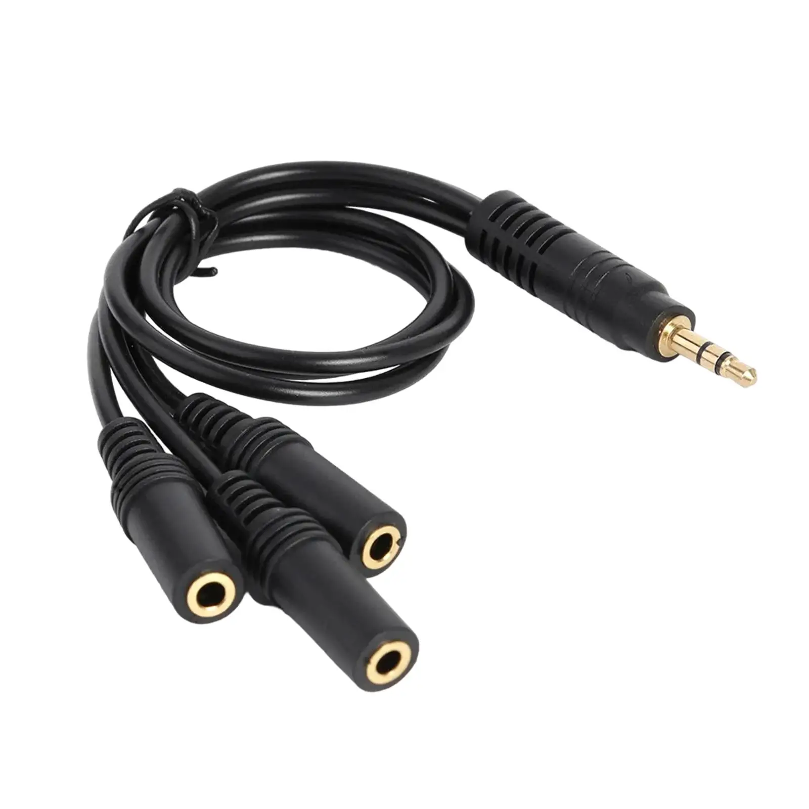 Audio Distributor 3.5mm Male to 3 3.5mm Female Professional Black Sturdy