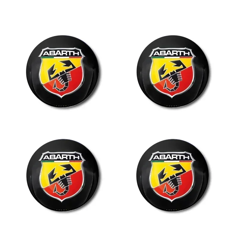 Car Hub Cap Badge sticker Wheel Center Hub Cap Logo Stickers For Abarth Punto 500 Tipo Stilo Palio Bravo Doblo Panda Ducato