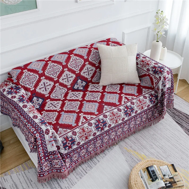 Nordic Plaid Sofa Cover Knitted Sofa Covers For Living Room Throw Blanket Office Shawl Blanket Double Seat Sofa Quilt Case Rug