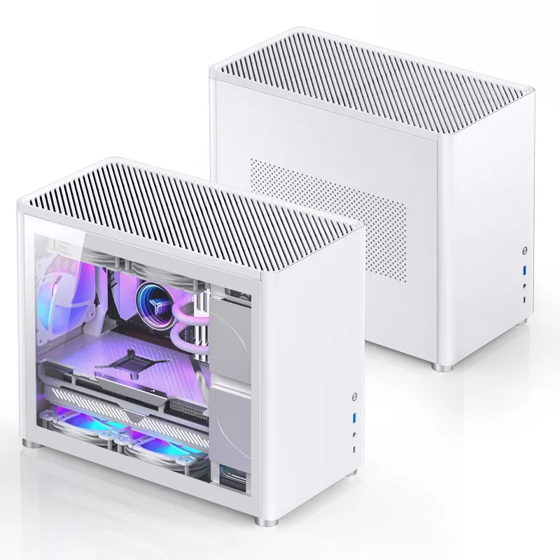 Imagem -02 - Jonsbo-alumínio Habitação Side Desktop Chassis Transparente Suporte 240 Water Cooling Branco Preto Prata D30 M-atx Case