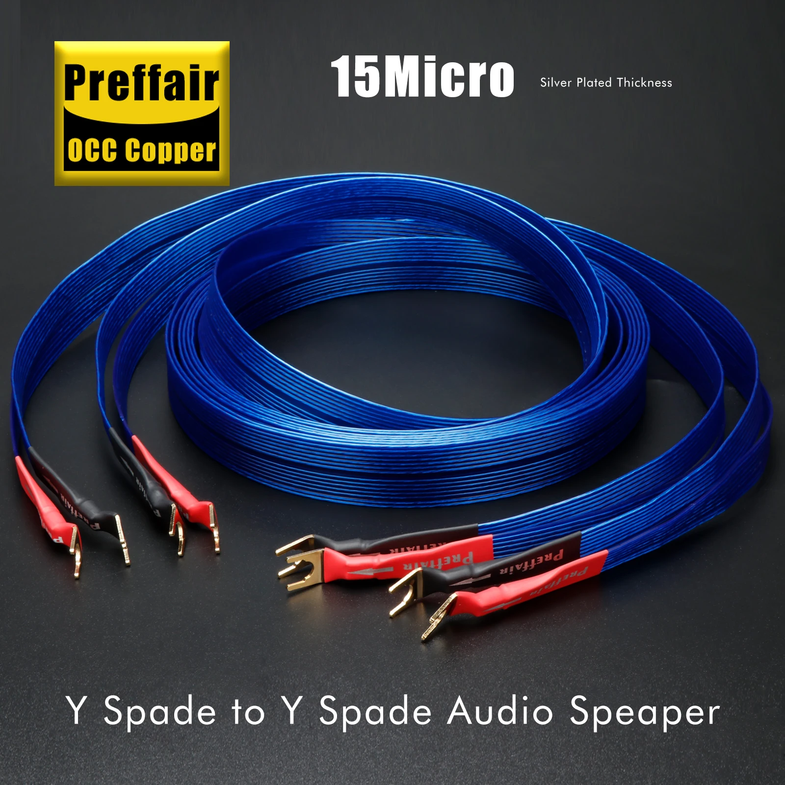 1 пара Preffair L316 банан/Y лопаты акустический кабель посеребренный OCC громкоговоритель плоский провод для усилителя DVD CD