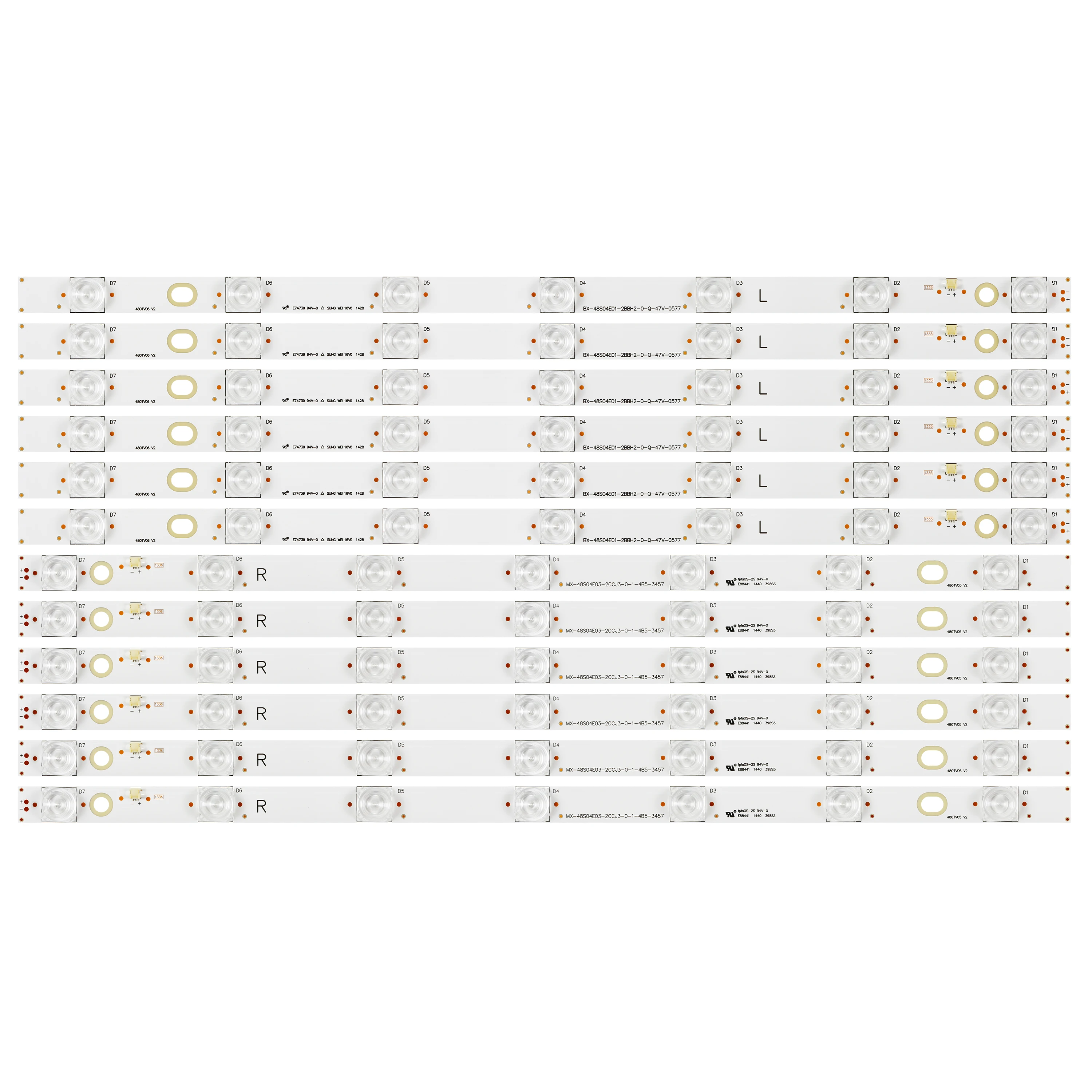 12pcs LED Strip for TX-48AS640B TX-48AX630B TX-48AX630E TX-48AXW634 TX-48AXR630 TH-48AX670 480TV05 V2 R 480TV06 V2 L