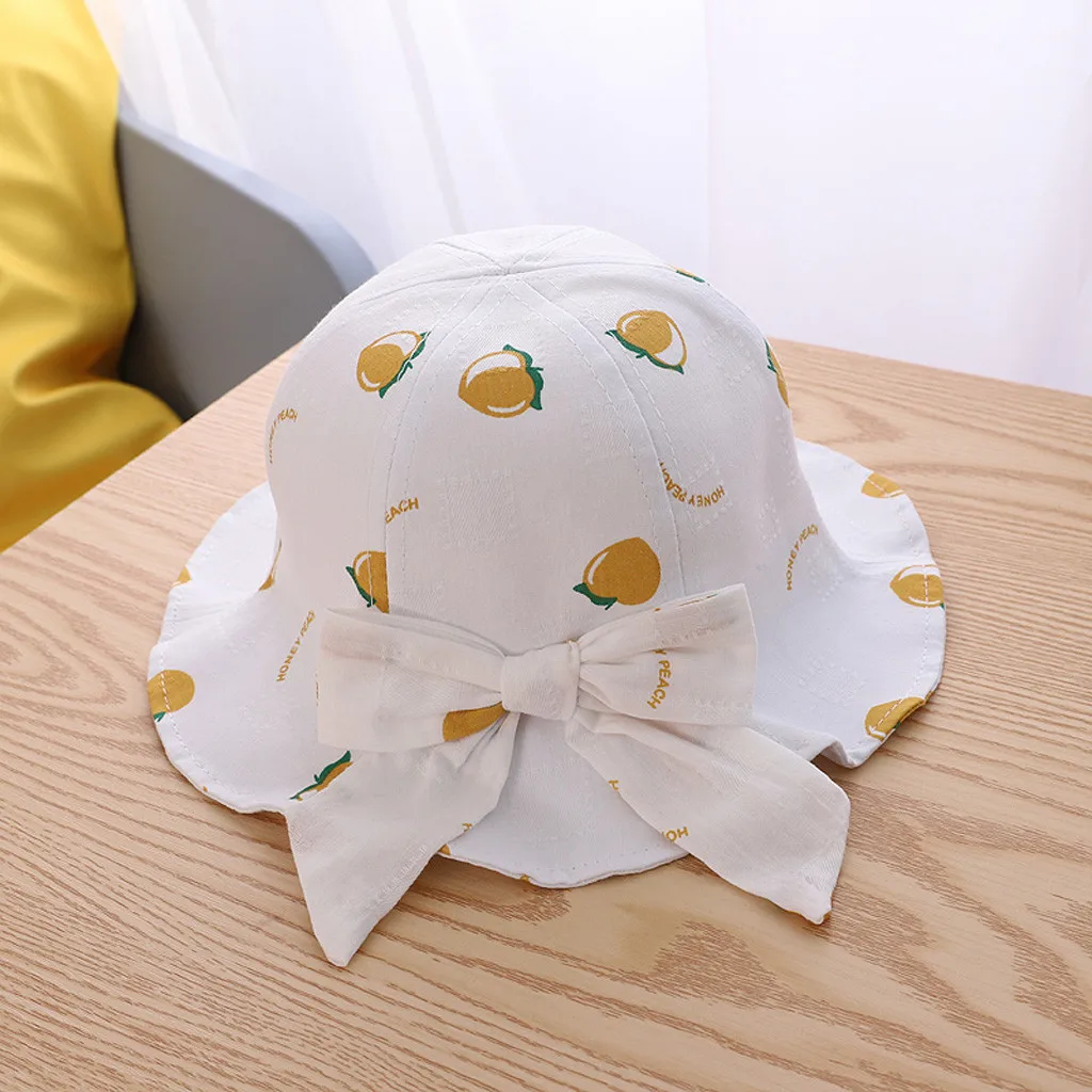 

Многоцветная рыбацкая шляпа, шляпа с бантом, детская шляпа, повседневный персиковый солнцезащитный козырек, защитная одежда для улицы, аксессуары