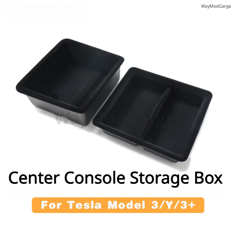 Central Control Storage Box for Tesla Model 3 Y 3+ Highland 2024 Center Console Organizer Tray Armrest Cubby Drawer Accessories