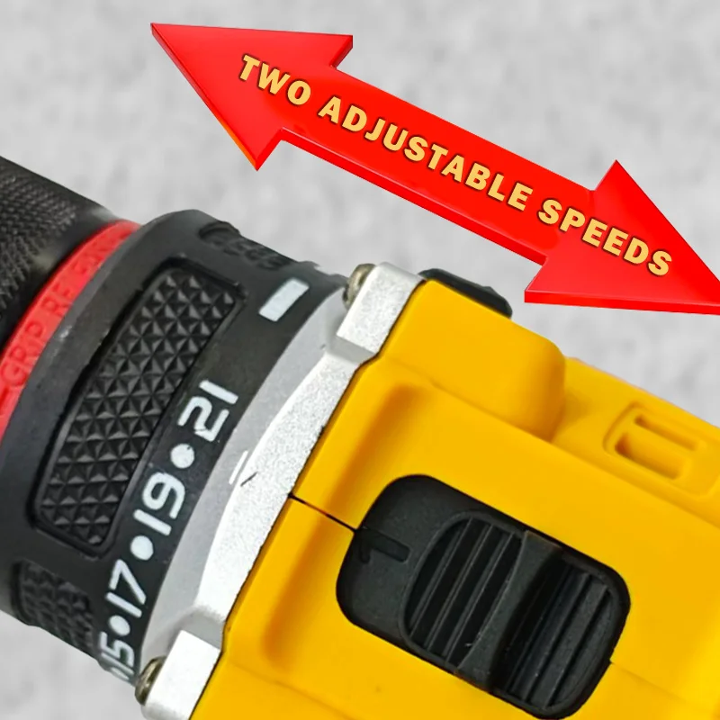 Mamidw 90N.M brushless electric drill, dual-speed adjustable, continuously variable speed switch, multi-position torque adjustment, For Dewalt 20V Battery PIN