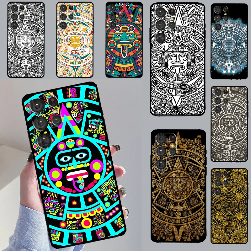 Aztec Calendar Mayan Native Stone Cover For Samsung Galaxy S23 S20 FE S21 S22 Ultra Note 20 Note 10 S8 S9 S10 Plus Phone Case