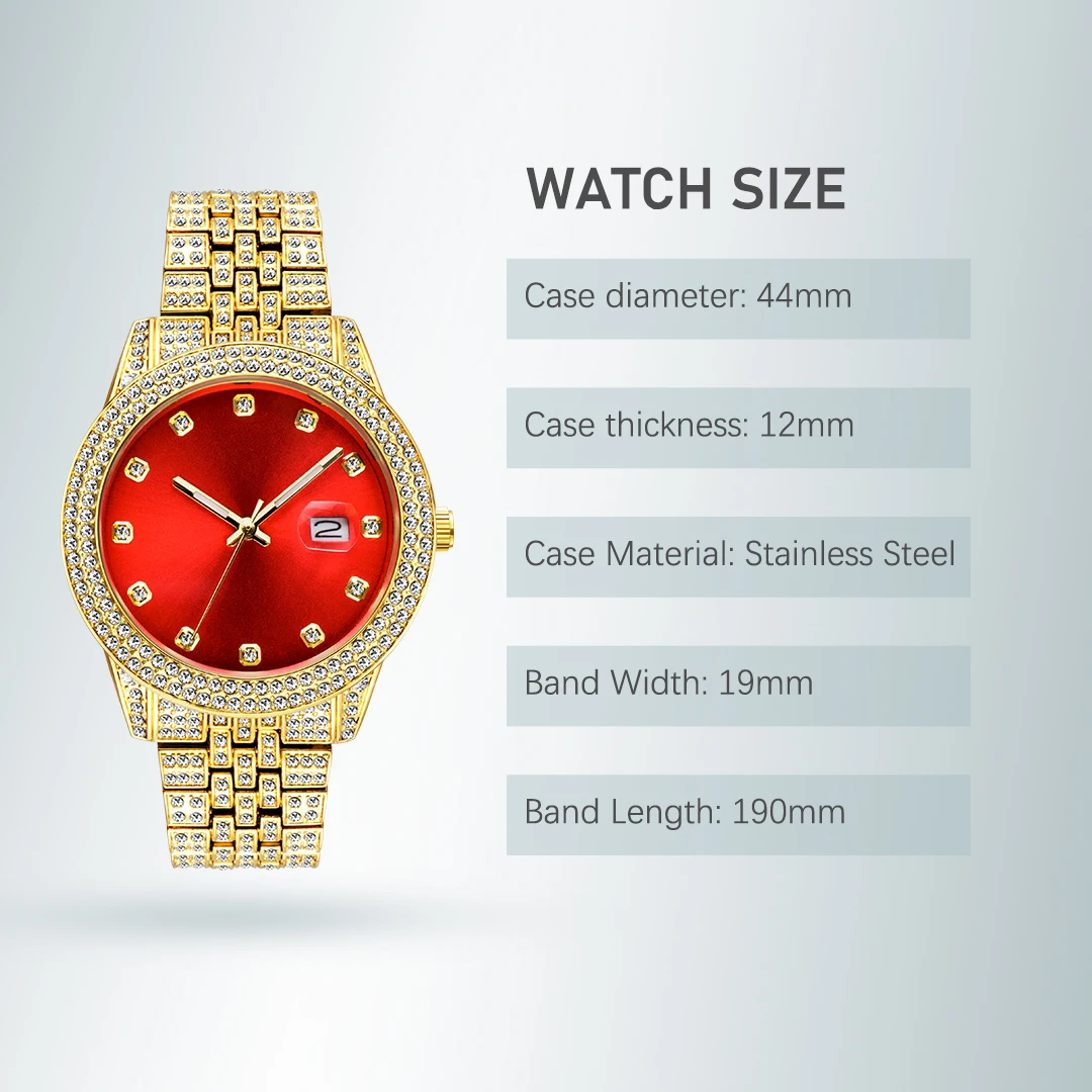 Red Women Watch Gold Luxury Elegant Drees Wrist Watches With Calendar Clock Ladies Party Jewelry Simple Design Gift For Female