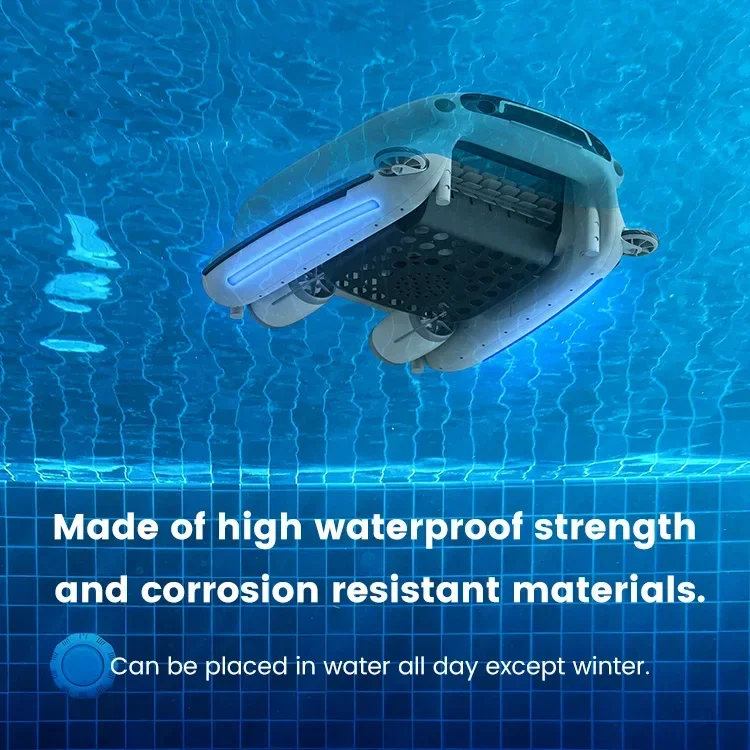 Wireless Swimming Pool Cleaning Robot Skimmer Robot Water Surface Cleans Robot, Automatic Obstacle Avoidance, 7800mA Battery