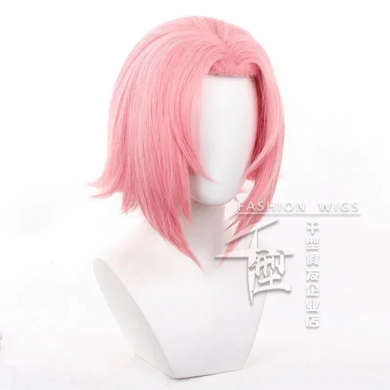 Anime Haruno Sakura Coaplay Wig Pink Short Women Cosplay Hair High Quality Hair Halloween + Free Wig Cap