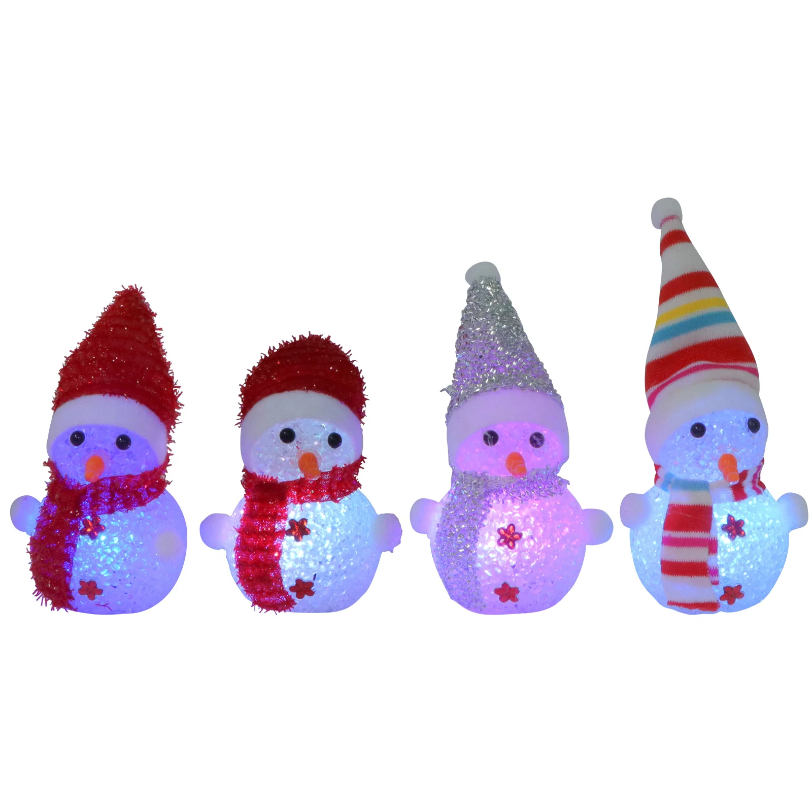 4 قطعة مصباح كريستال Led متوهج زينة عيد الميلاد لون Led ثلج حتى الديكور تغيير ضوء الليل لسطح المكتب #1