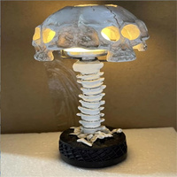 Halloween 3D Gothic Skull Table Lamp Skeleton Desktop Light Spooky 4 Head Resin Night Decorative Light Party Home Ornament Gifts