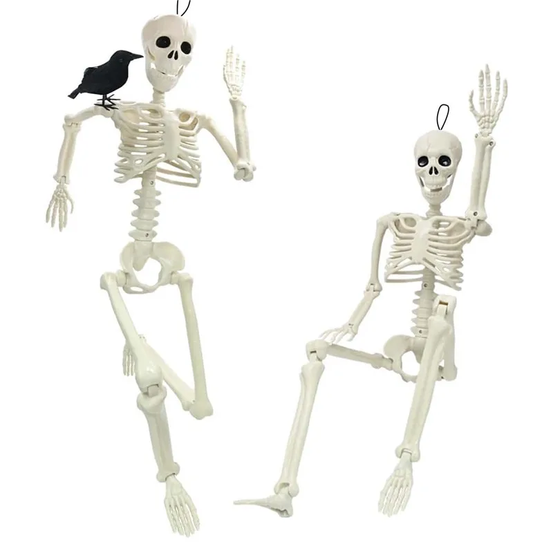 40cm Halloween Human Shape Skeleton,Posable Skeleton,Human Shape Bones,Halloween Horror Decorations,Haunted House Horror Props