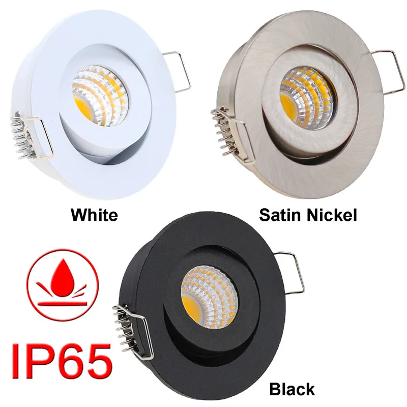 Image of JOYINLED 1/10 Stück 3W IP65 Wasserdichte LED-Deckenleuchte Einbau-LED-Downlight Dimmbar AC90-260V DC12V Runde/Quadratische LED-Spotleuchte