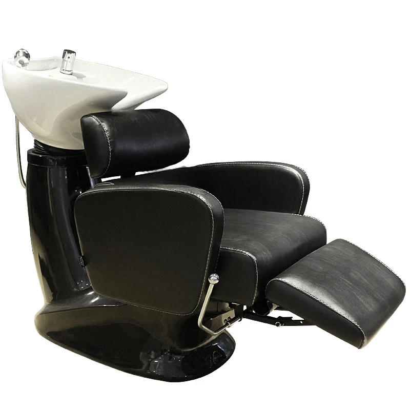 

Customized Sitting Barber Shampoo Chair Barber Shop for Hair Ceramic Basin High-Grade Flush Lifting Sitting Shampoo Chair