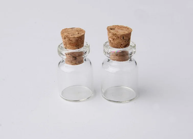 

1000Pcs 0.5ml Mini Glass Bottle Wishing Bottle Vials Empty Sample Jars with Cork Stopper Wedding Wish Jewelry Party