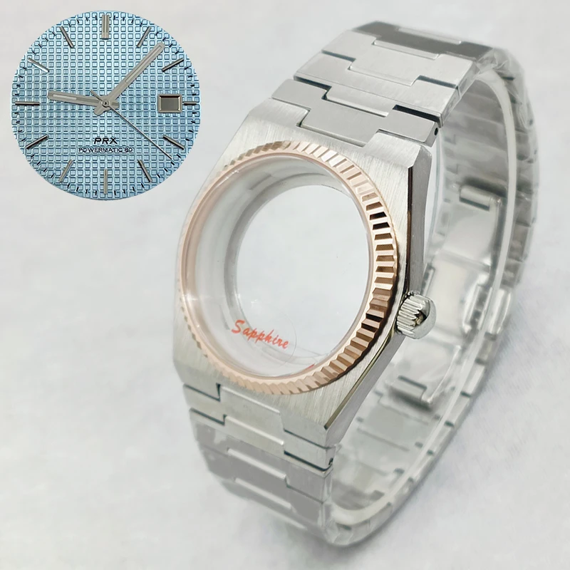 

Mod NH35 Case PRX Super Player Case and Strap Fit for NH35 4R35 4R36 NH36 Movement Transparent Back Cover PRX Super Player Watch