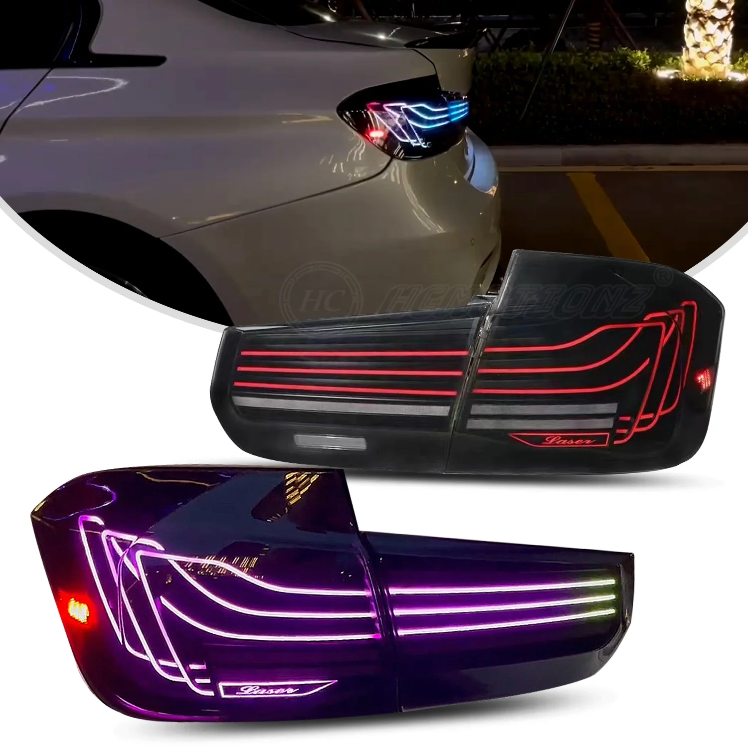 Montagem de Lâmpadas Traseiras Traseiras de Carro, Luzes Traseiras RGB LED para BMW Série 3 F80, BMW M3 F30 2013-2018, Animação DRL