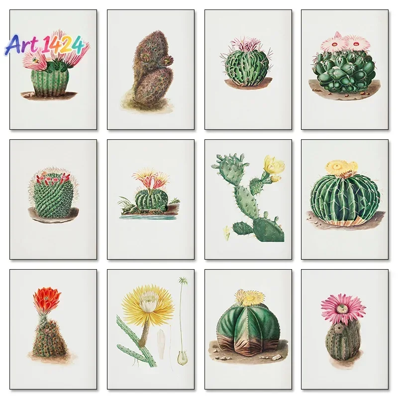 Bishops Cap Cactus Desert California Cactus Flower Fan Aloe Poster Canvas Printing Decor Living Room Bedroom Wall Art Home Decor