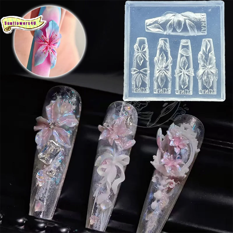 Resin Art Templates Free - 3D-формы для ногтей в виде цветов,