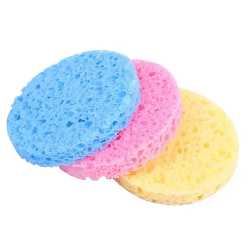 1pcs Natural Wood Pulp Sponge Cellulose Compress Cosmetic Puff Facial Washing Sponge Face Care Cleansing Makeup Remover Tools 4.