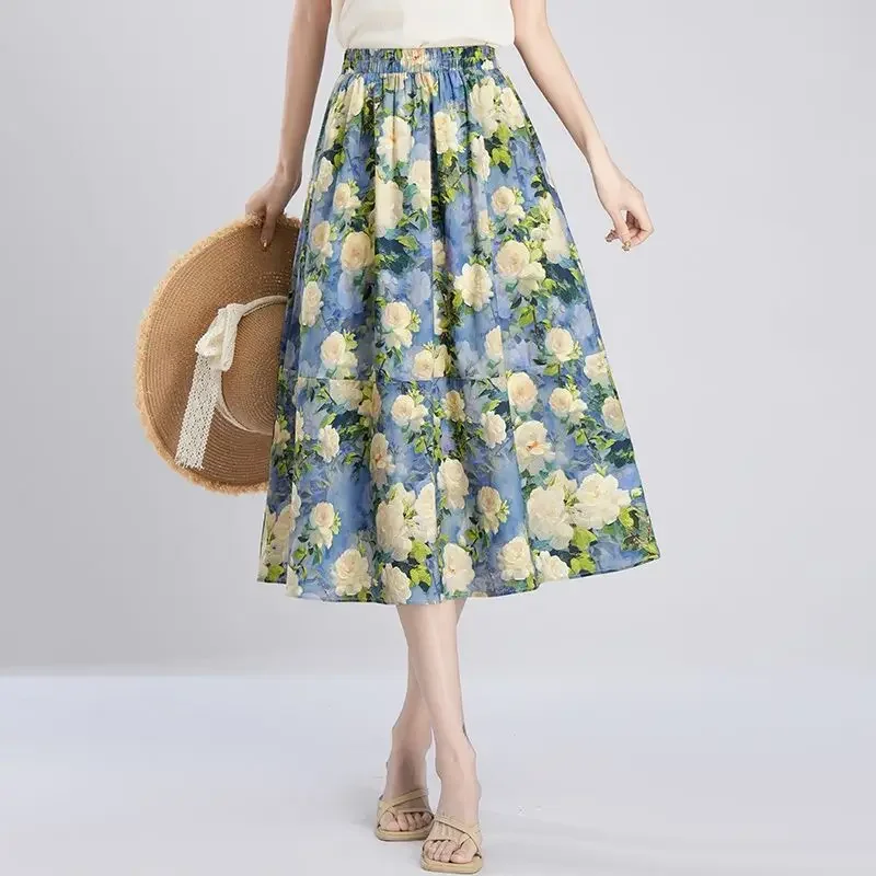 レディースミディスカート 花柄 Aライン ワンピース セール 新作 Vシック エレガント おしゃれ Y2K ヴィンテージ スタイリッシュ 格安 女性用スカート