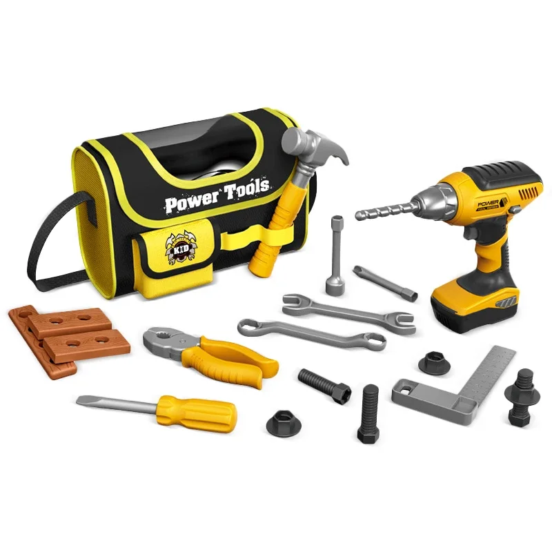 Gesimuleerde Reparatie Tools Speelgoed voor Jongen Meisjes Rollenspel Elektrische Boor Fantasiespel Toolbox Kit Kinderen Toolkit Speelgoed Geschenken - afbeelding 2