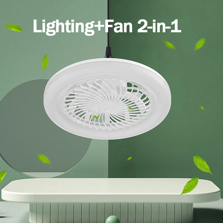 2 In 1 Ceiling Fan Lamps 3 Speeds Adjustable E27 Base Infinitely Dimmable for Living Room Bedroom Study LED lighting Light image 2