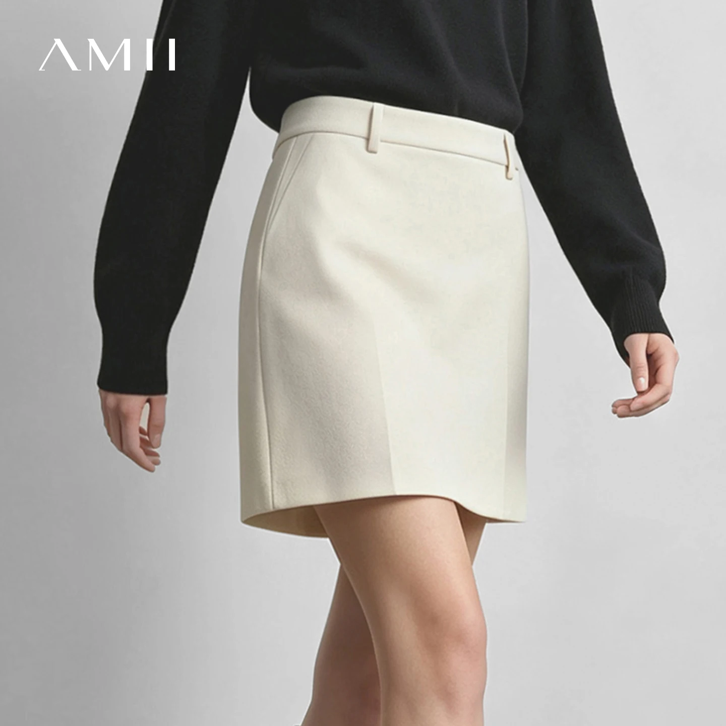 Amii Women's Skirt High Waist A-Line Elegant Commuter 2026 Winter New Arrival Slim Fit Skirts Minimalist Woman Clothes 12624014