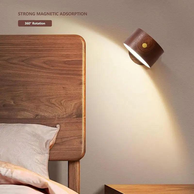 Imagem -04 - Cordless Ajustável Led Wall Light Lâmpada Bateria Recarregável Sconce 360 Graus Ângulo Leitura de Cabeceira