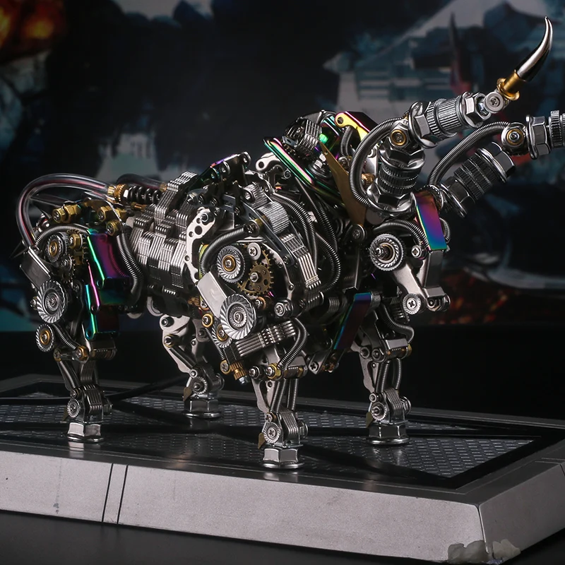 

3D Metal Mechanical animal Bull Puzzle DIY Building Blocks Trendy Handicraft Assembly Model Puzzle toys