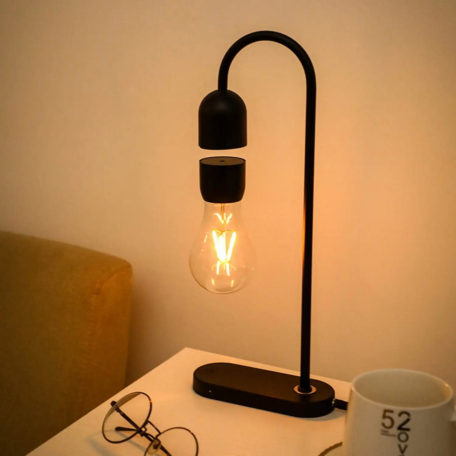 Imagem -05 - Magnetic Levitating Table Lamp Lâmpada Led Lâmpada de Cabeceira Quarto Night Light Desk Lamp Quarto de Casa