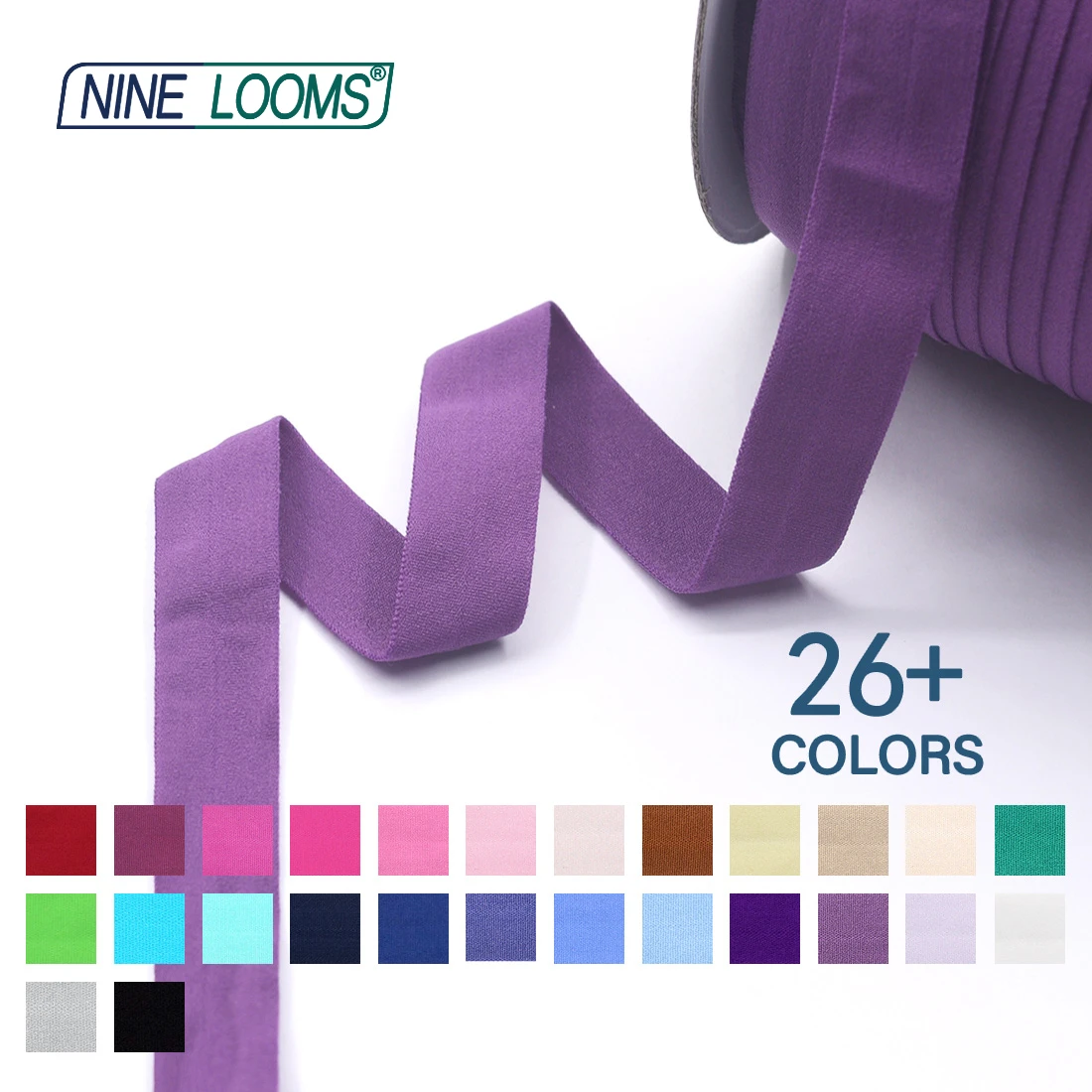 Neun Webstühle matt faltbar elastisch Feind 3/4 "20mm solide nicht glänzende Spandex Band Unterwäsche Dessous Näh besatz 50 Yard von Spule – Detail 23
