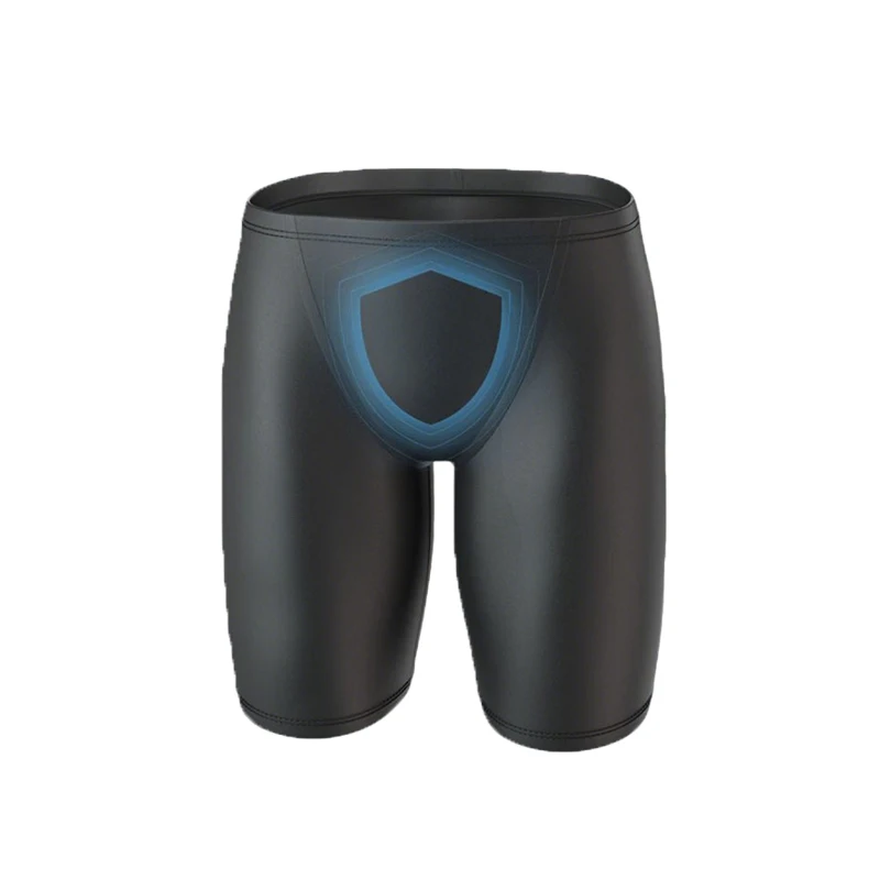 Heren Boxers Shorts Siliconen PU Eendelig U Bolle Zakje Broek Zacht Elastisch Slipje Strak Lage Taille Veiligheid Trunks Kort Waterdicht