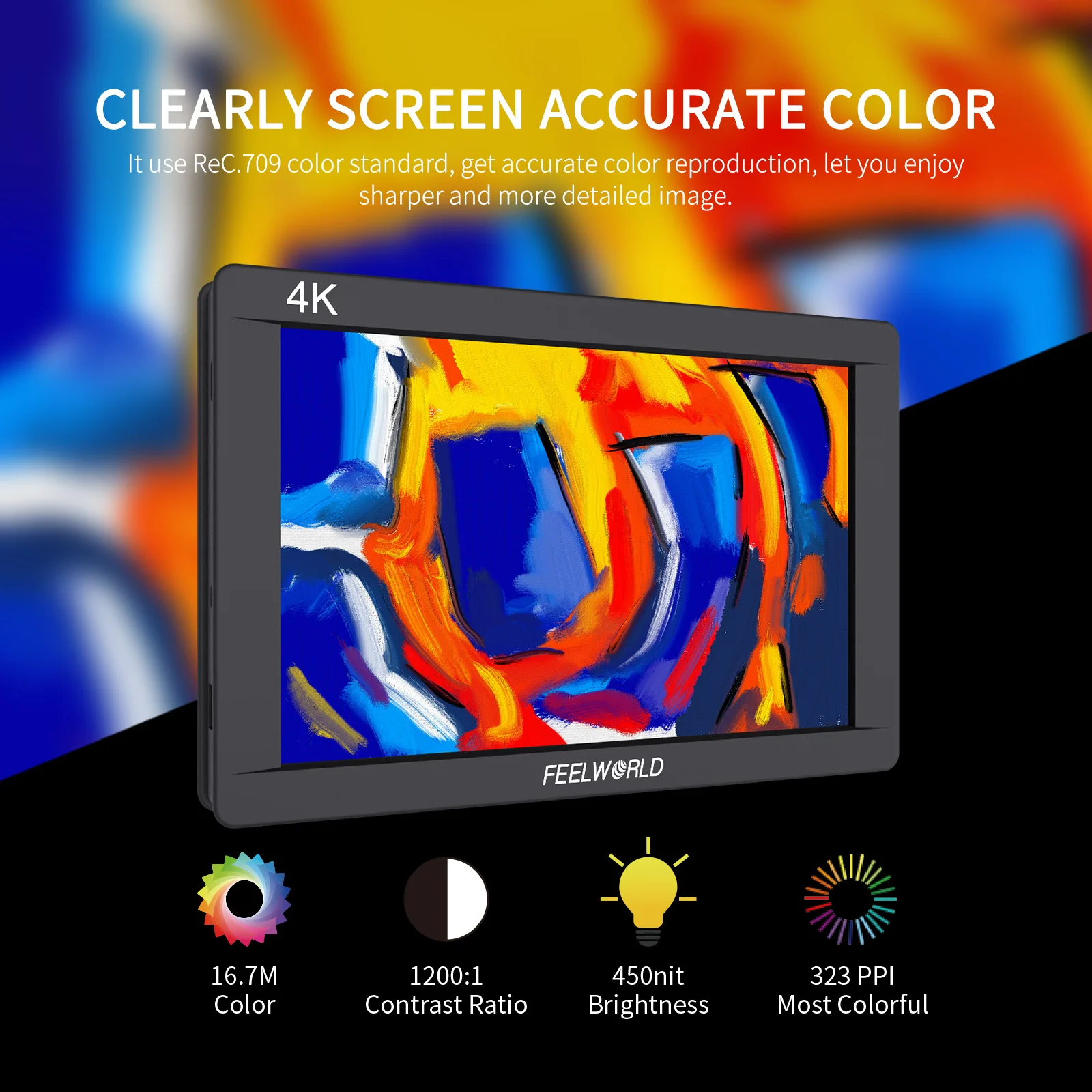 Feelworld FW703 7 بوصة IPS 3G SDI 4K HDMI كاميرا مراقبة ميدانية كامل HD 1920x1200 موجة ثلاثية الأبعاد LUTs لتجميع كاميرات التثبيت