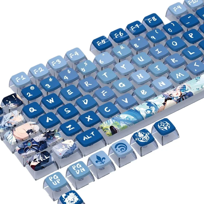 

Genshin Impact Keycap Pudding Keycap Полупрозрачный 125-клавишный милый колпачок Furina Dye-Sub Эргономичный для механической клавиатуры Keycap