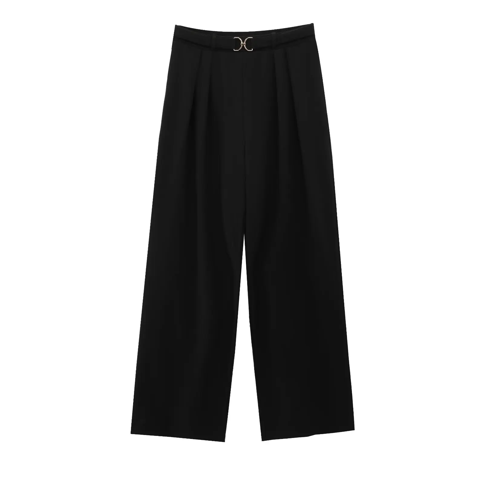  Women's High - waisted Belted Pleated Wide - leg Trousers with a Chic and Professional Design for a Stylish Outfit