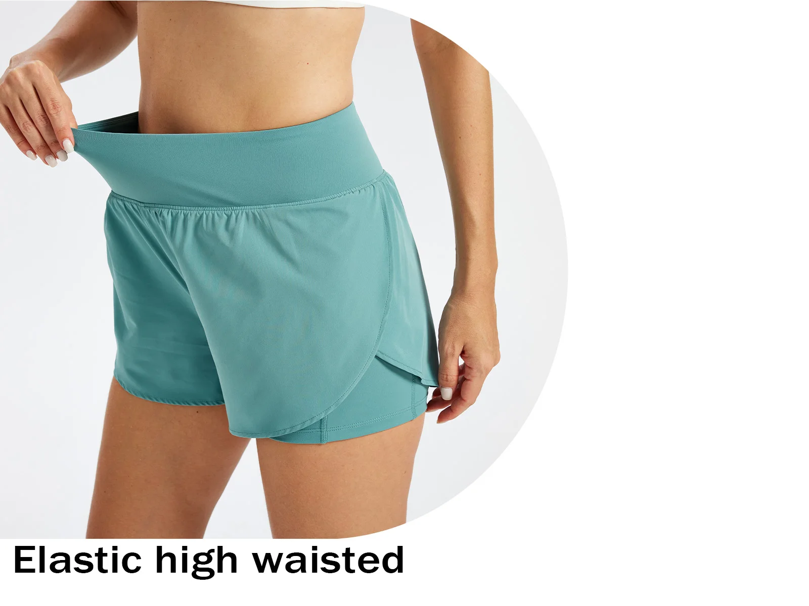 TACVASEN Womens High Waisted 2-in-1 Running Shorts Quick Dry Athletic Shorts with Pockets Breathable Tennis Workout Shorts