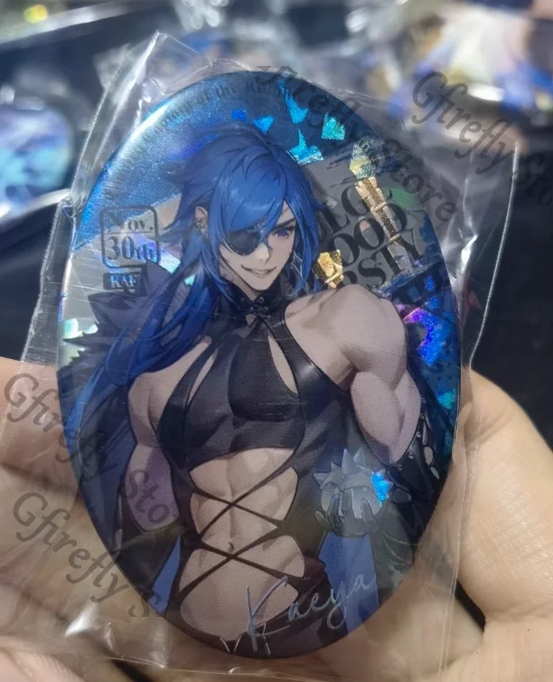 

Genshin Impact Kaeya Thoma Oval Double Flash Badge -flash Colored Paper Standing Sign Transcard Laser Ticket Gift