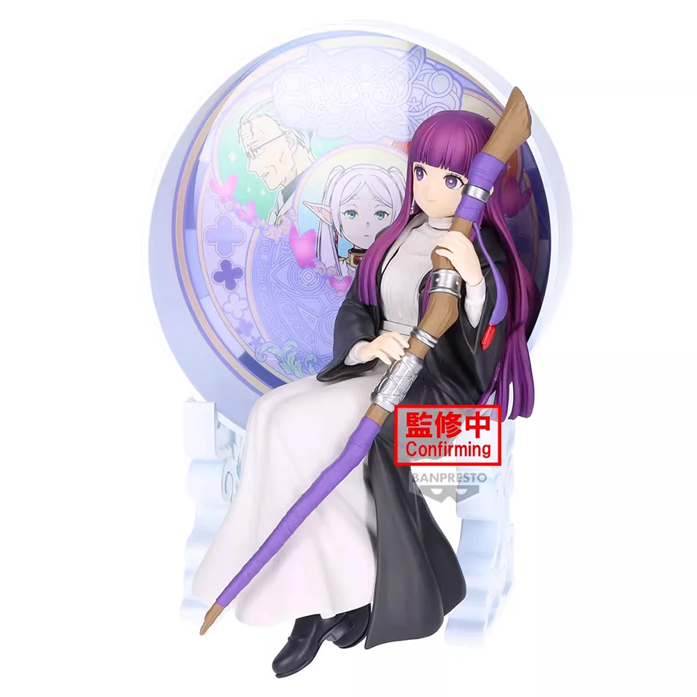 Original banpresto glasscape frieren: além do fim da jornada samambaia figura de ação anime modelo brinquedos colecionáveis presente 15cm