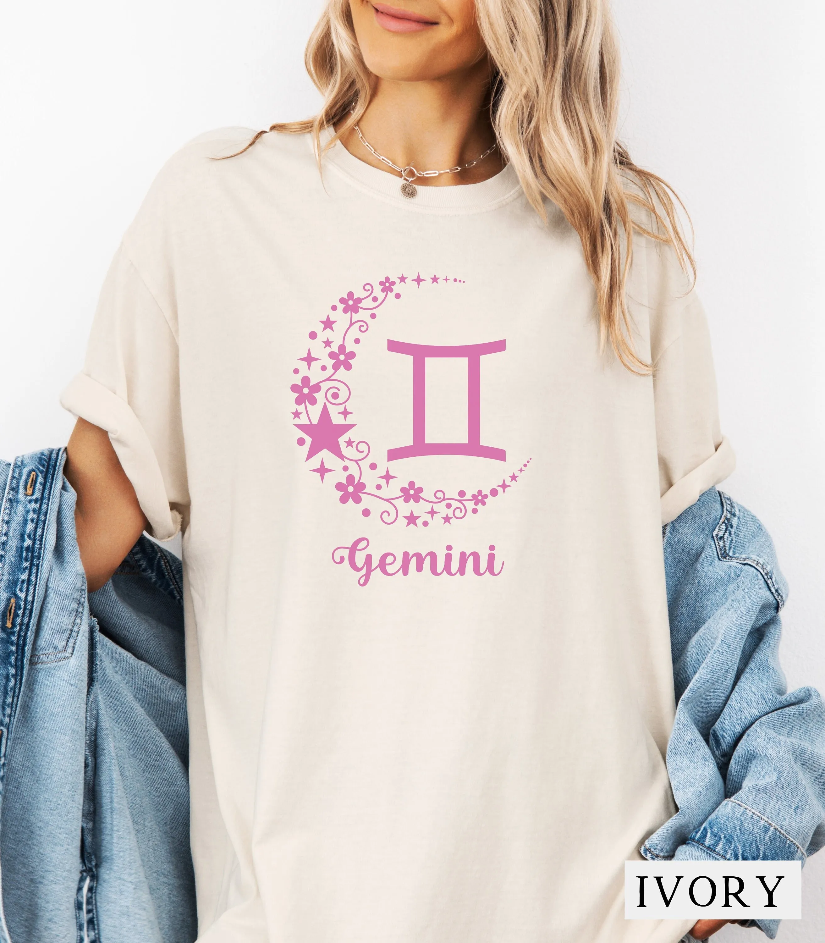 Cute Gemini T Shirt Astrology With Slivered Moon Horoscope Good Zodiac