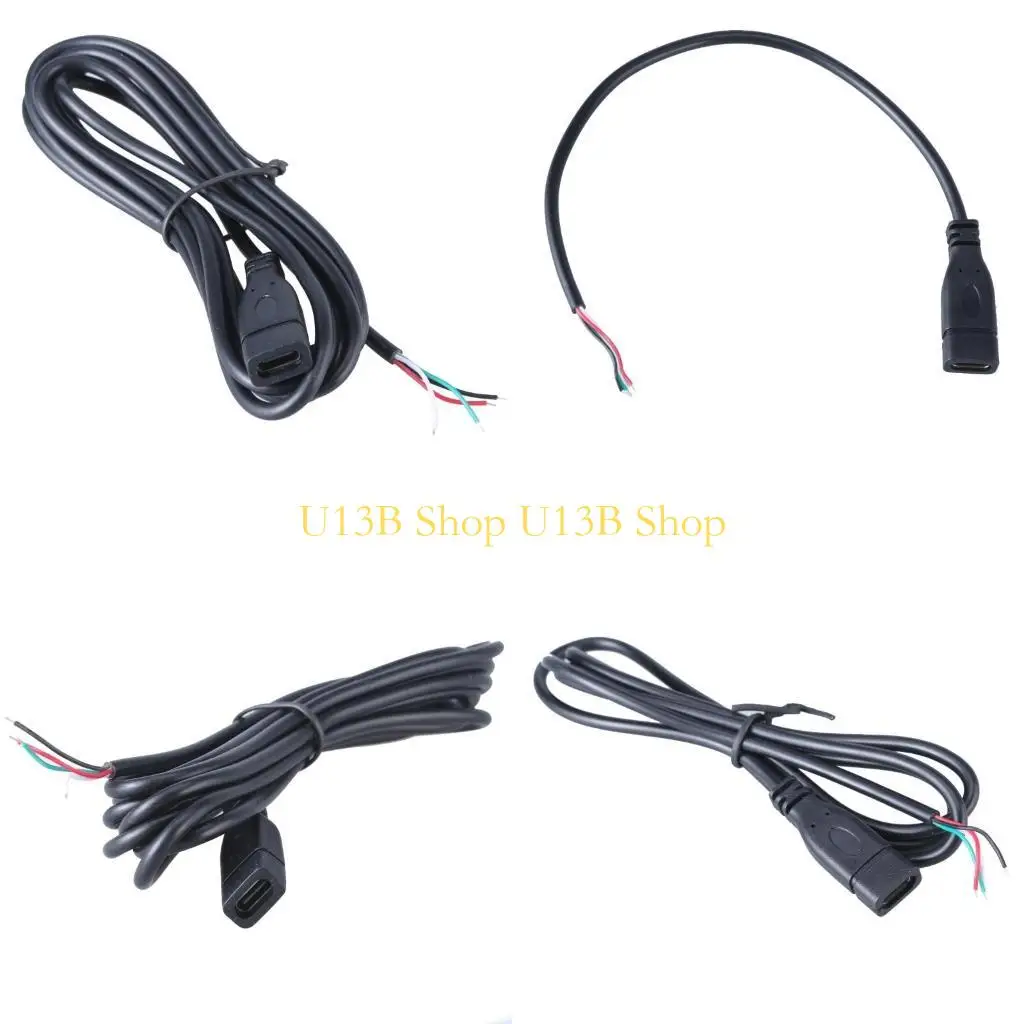 U13B USB Type C Pigtal Cable Extension Type C Scond Type C Female to 4Pin Bare Wire